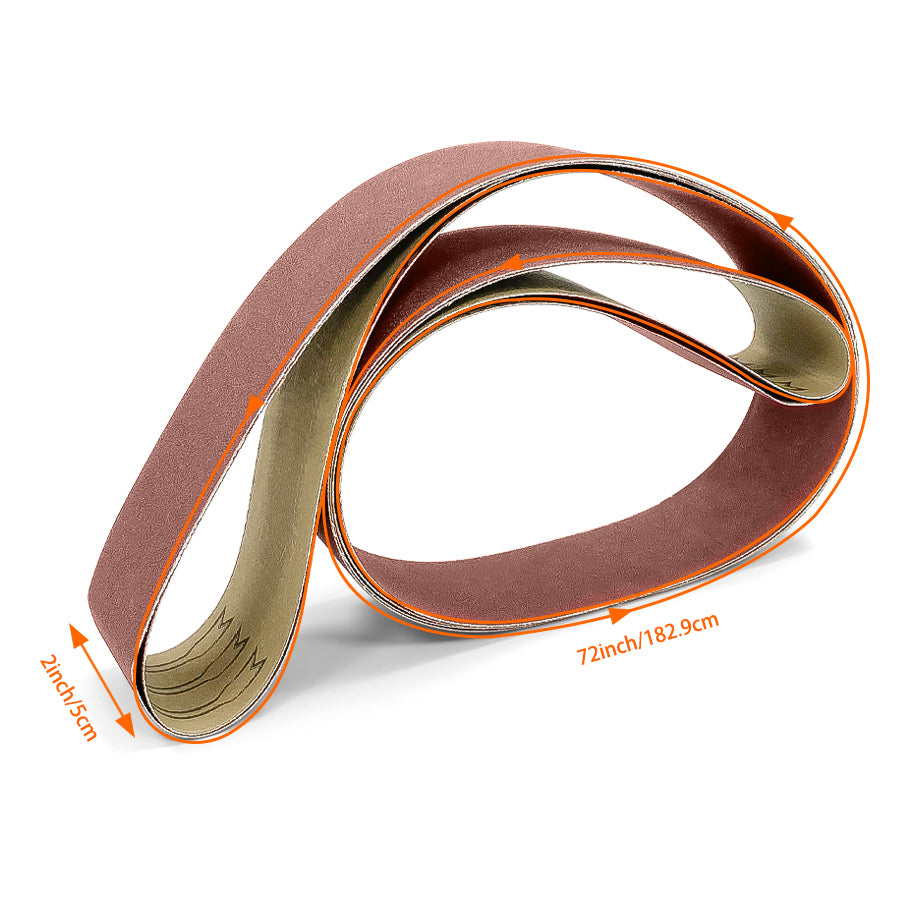 2" x 72" Sanding Belt Set β 6pcs Grit 40 to 400 for Knife Sharpening, Woodworking & Metal Polishing