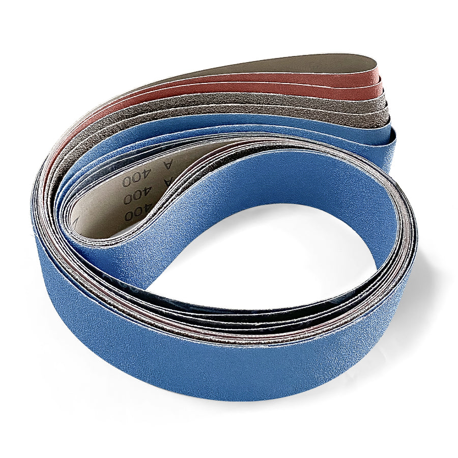2" x 72" Sanding Belt Set – 6pcs Grit 40 to 400 for Knife Sharpening, Woodworking & Metal Polishing