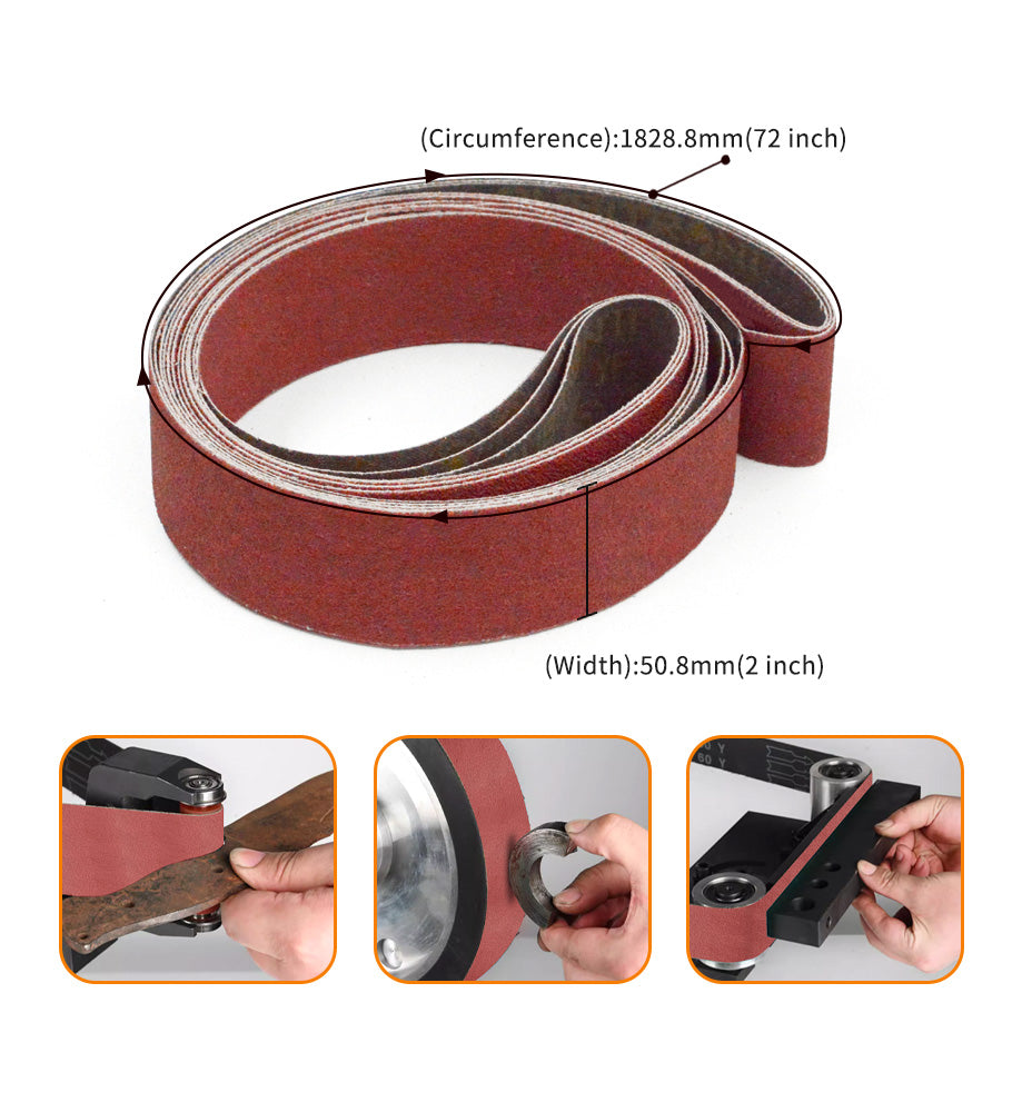 3M Cubitron II Cloth Belt 984F, 36plus Grit Metal Grinding Belts, Precision Shaped Ceramic Grain, 2" x 72", for Knife Making