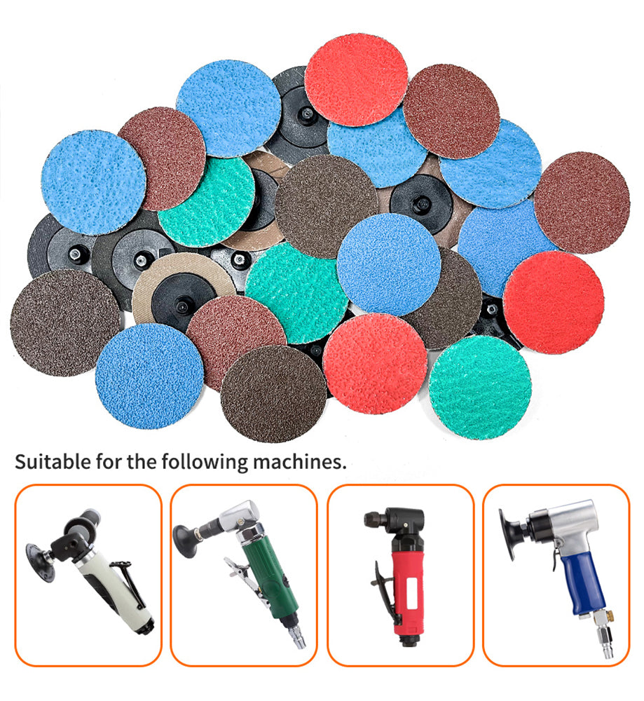 2 inch Quick Change Discs 30Pcs Sanding Discs 1Pcs 1/4'' Holder, Surface Conditioning Discs, for Die Grinder Surface Prep Strip Grind Polish Finish Burr Rust Paint Removal