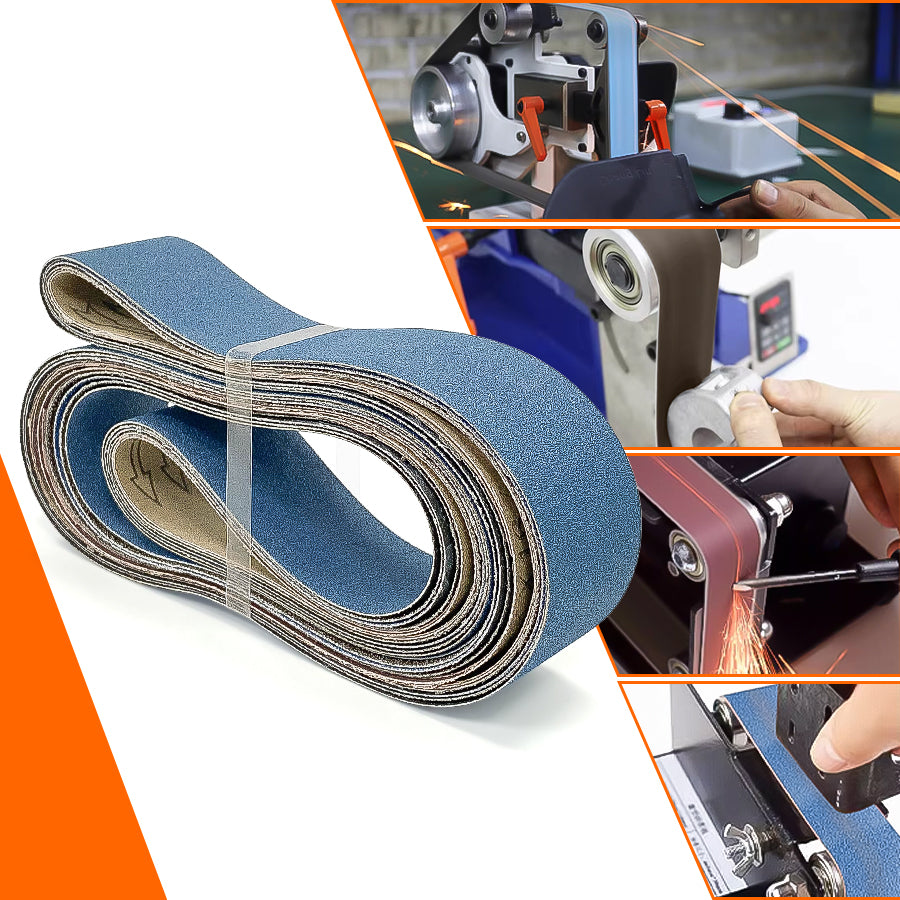 2" x 72" Sanding Belt Set – 6pcs Grit 40 to 400 for Knife Sharpening, Woodworking & Metal Polishing