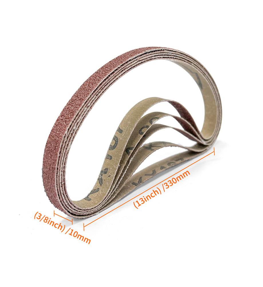 40pcs Set Sanding Belt 10x330mm 40/60/80/120/180/240/400/600 Each Grit Of 5, Aluminum Oxide Sanding Belt, Suitable For Wood/Cutter Grinding