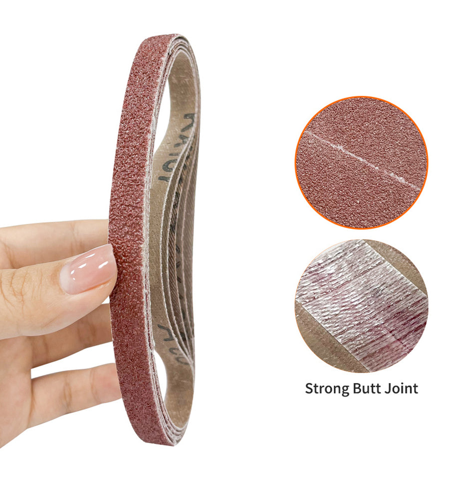 40pcs Set Sanding Belt 10x330mm 40/60/80/120/180/240/400/600 Each Grit Of 5, Aluminum Oxide Sanding Belt, Suitable For Wood/Cutter Grinding