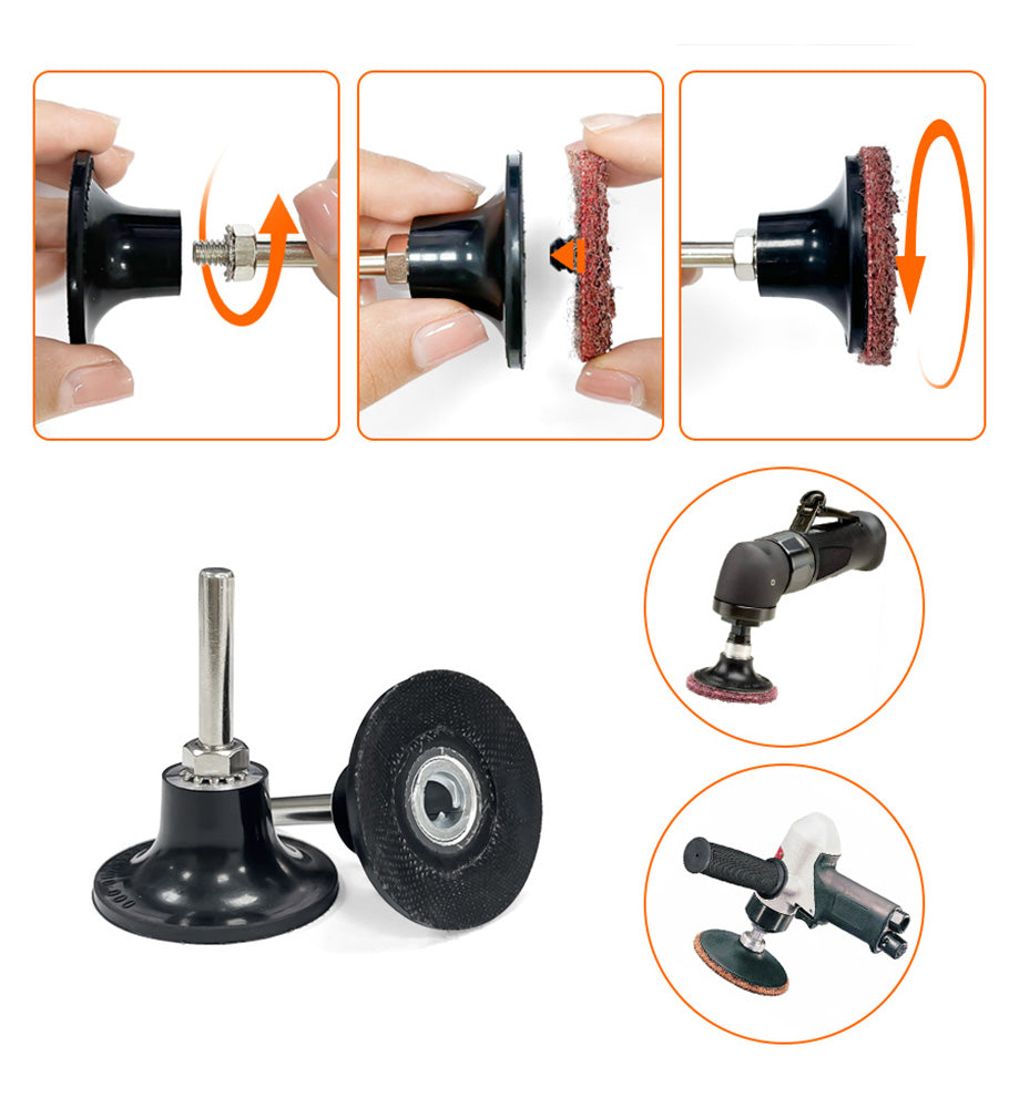 Type R Pad Holder For Quick Change Discs With 1/4'' Shank Is Compatible With Sanding, Polishing, Surface Preparation/prep, And Other Disc Consumables Which Have The Type R Style Button.