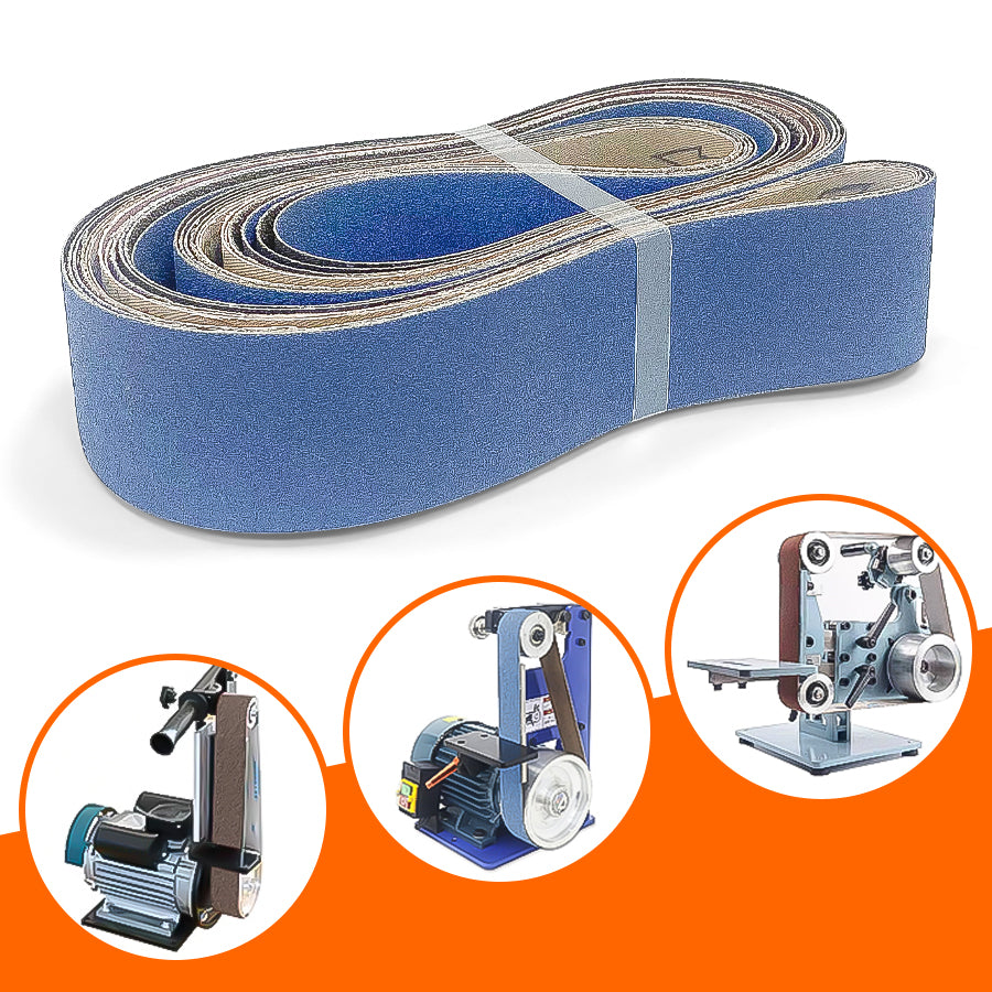 2" x 72" Sanding Belt Set – 6pcs Grit 40 to 400 for Knife Sharpening, Woodworking & Metal Polishing