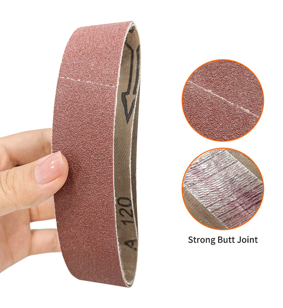 10pcs Sanding Belts 1-1/5"x 13"(30x330mm) Aluminum Oxide Abrasives Belt Best Suitable For Wood Grinding And Polishing 10pcs Per Grit 120/320/600/800/1000 Grits Available