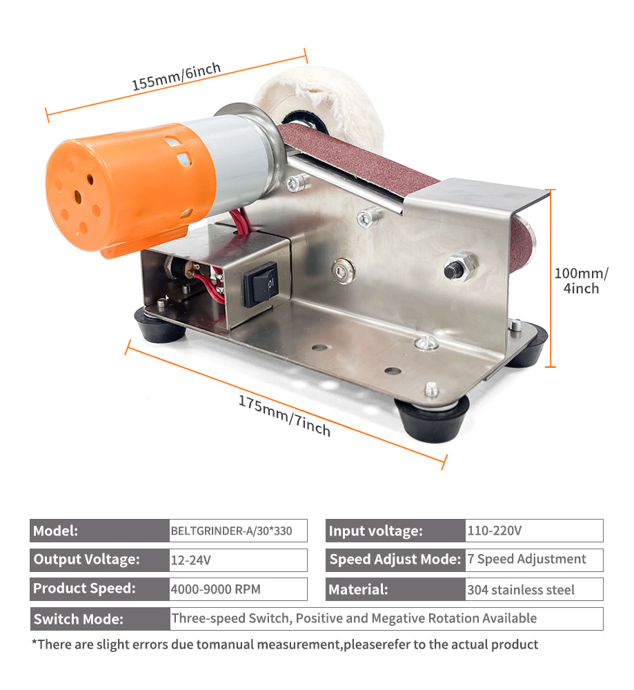 1set Mini Belt Sander Tools, Polishing Grinding Machine Kit, 7 Adjustable Speed Electric Knife Sharpener, 15 Degree Belt Grinder, Electric Bench Grinder Sanding Machine, For Metal Working Woodworking DIY, Knife Making Machine Cutter Edges Sharpener